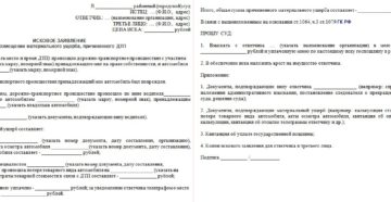 Иск об установлении вины в дтп