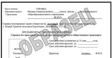 Как написать справку о льготном проезде образец