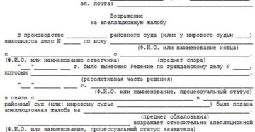 Возражения на апелляционную жалобу по уголовному делу образец 2019
